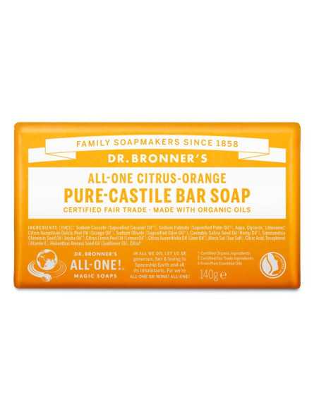 Pastilla de jabon citricos - naranja bio 140g Dr. Bronner's Pastilla de jabon citricos - naranja bio 140g Dr. Bronner's